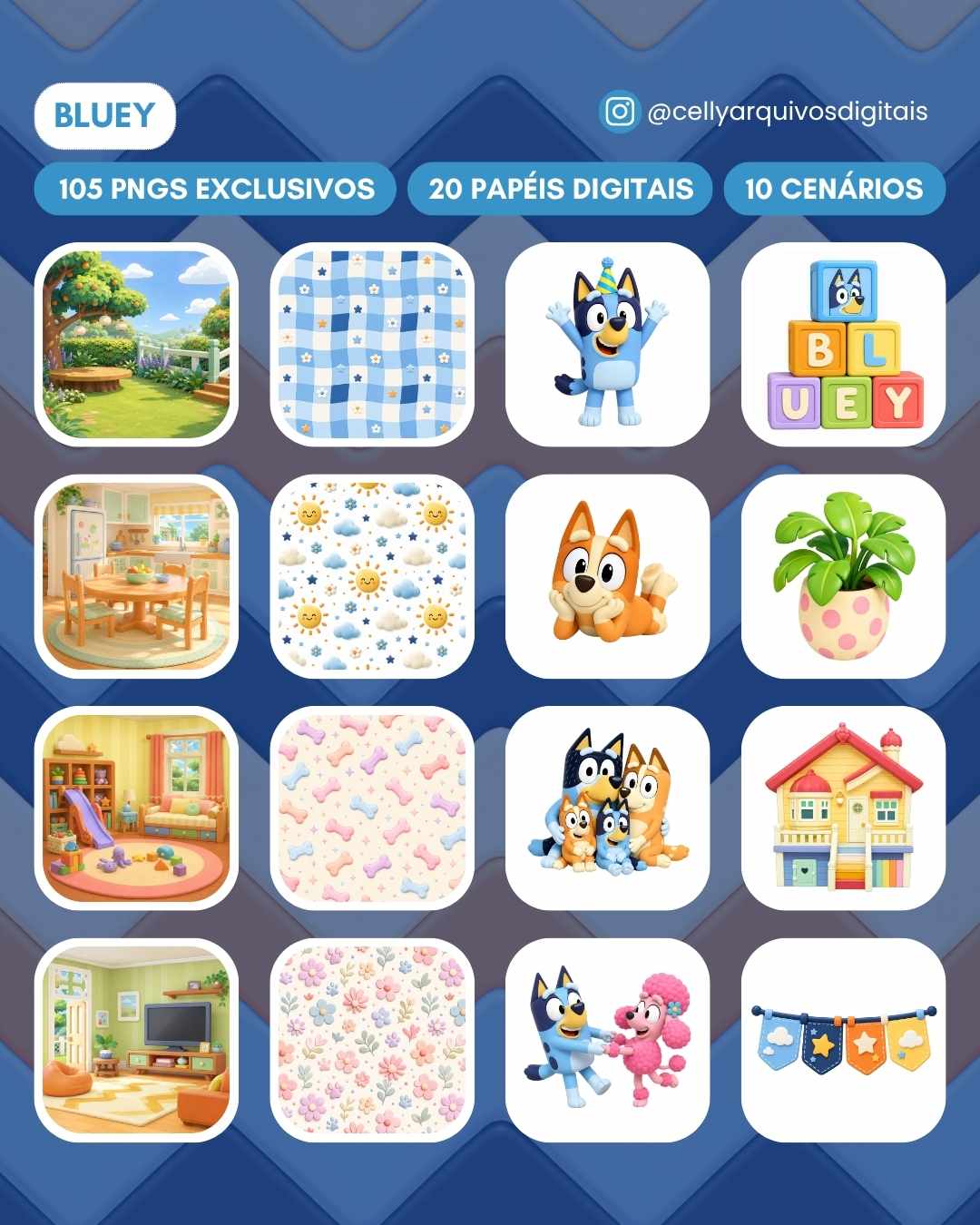 Kit Digital | Bluey (+105 PNGs Exclusivos)