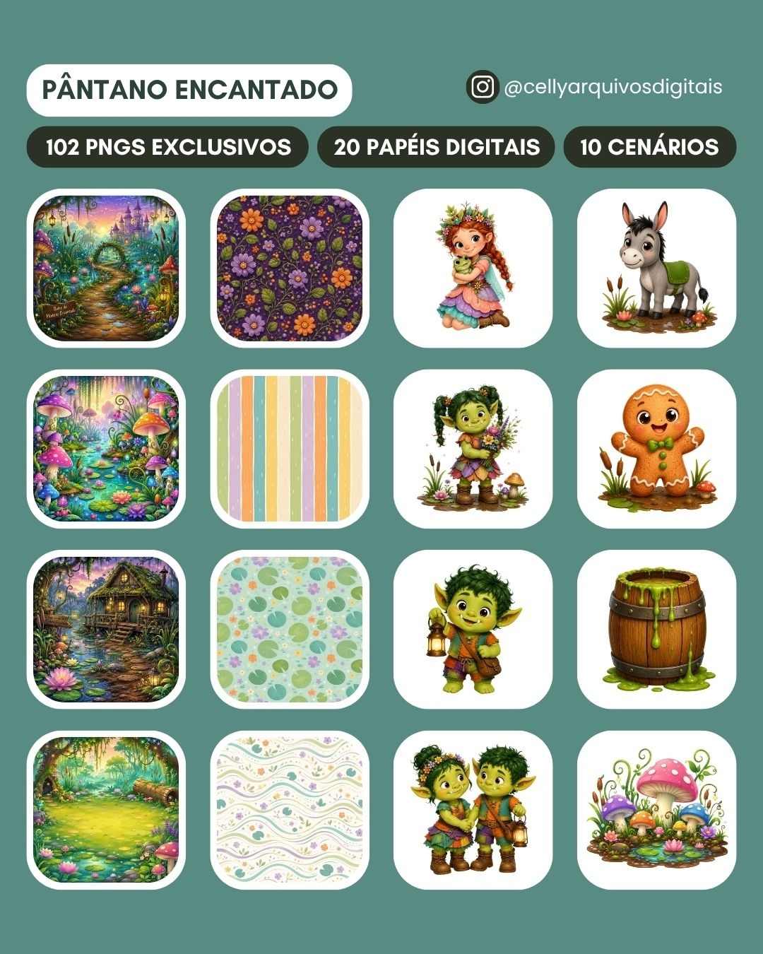 Kit Digital | Pântano Encantado (+102 PNGs Exclusivos)