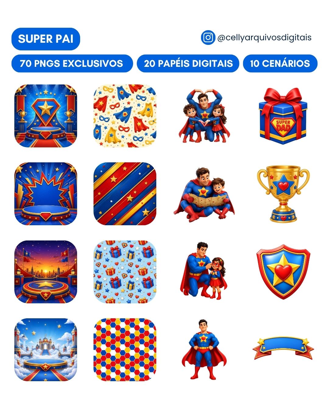 Kit Digital | Super Pai (+70 PNGs Exclusivos)
