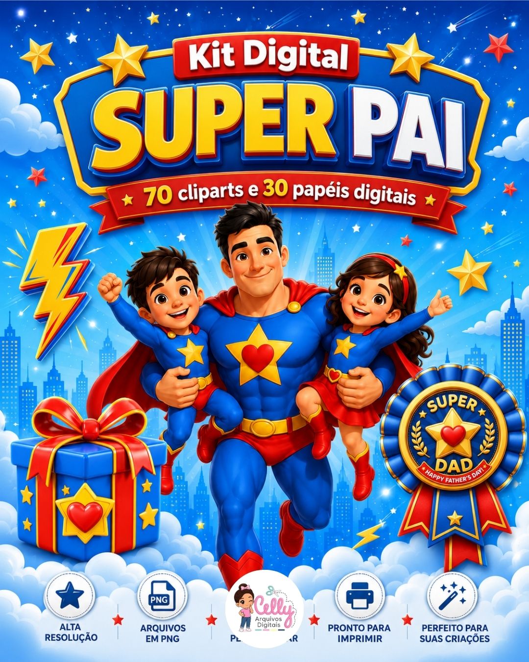 Kit Digital | Super Pai (+70 PNGs Exclusivos)
