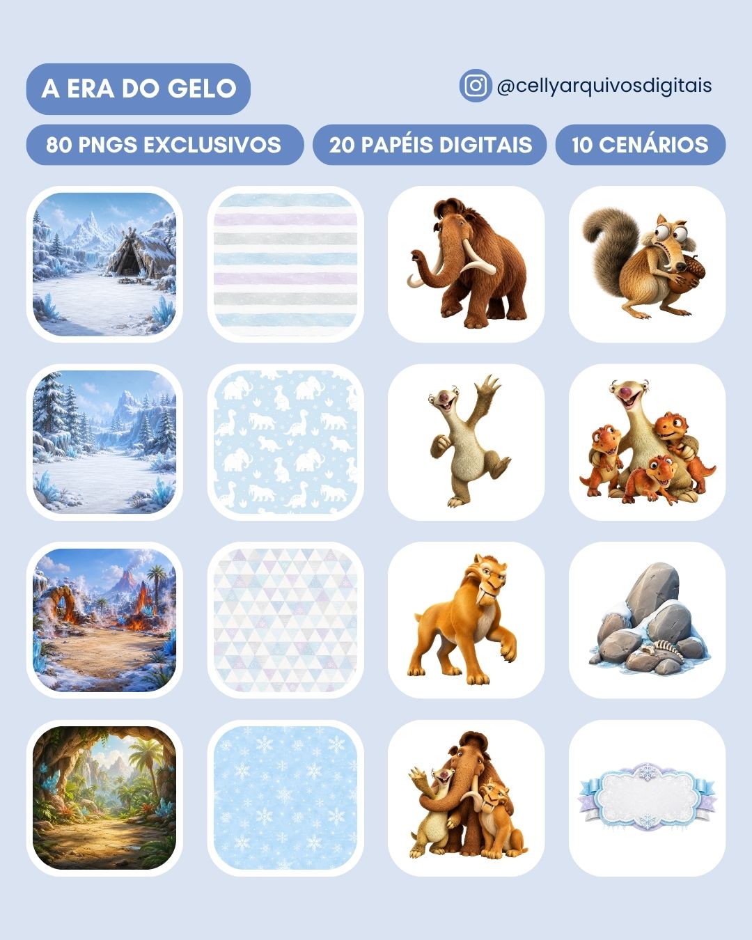 Kit Digital | A Era do Gelo (+80 PNGs Exclusivos)