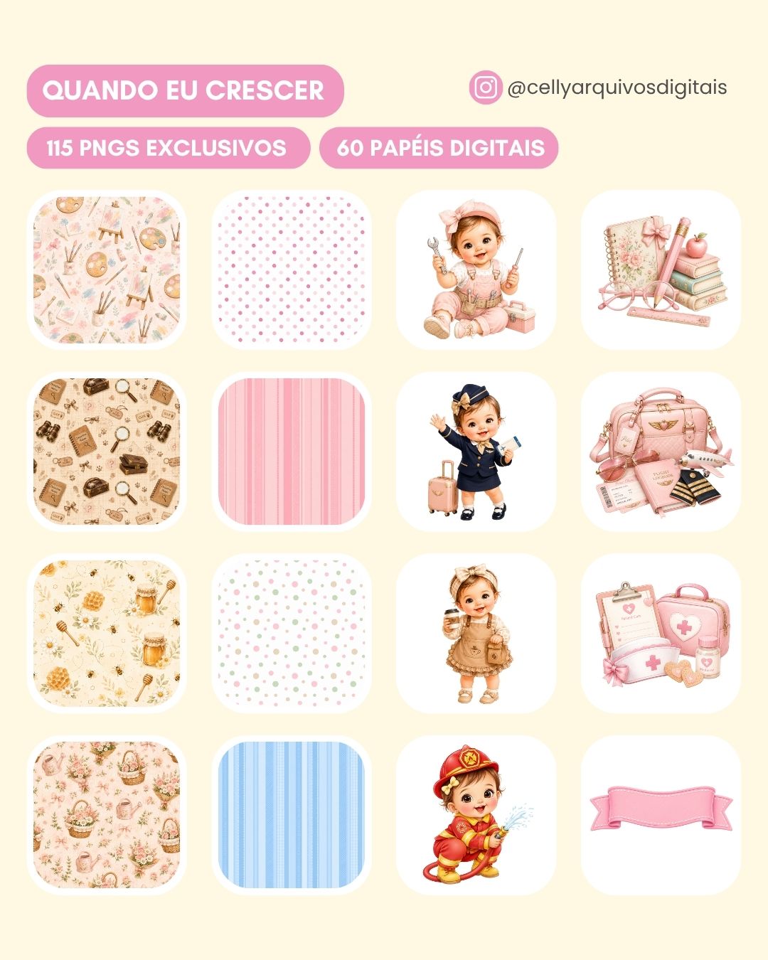 Kit Digital | Quando eu Crescer (+115 PNGs Exclusivos)
