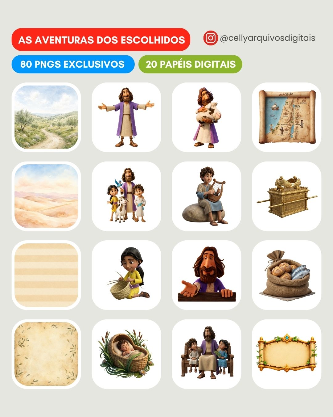 Kit Digital | As Aventuras dos Escolhidos (+80 PNGs Exclusivos)